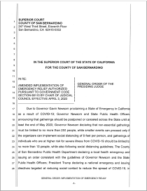 Amended Implementation of Emergency Relief