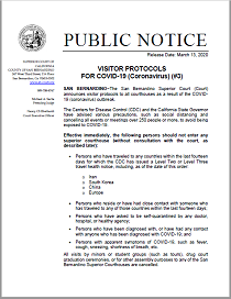 SBSC Coronavirus Visitor Protocols