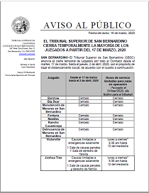 SBSC Temporary Court Closures